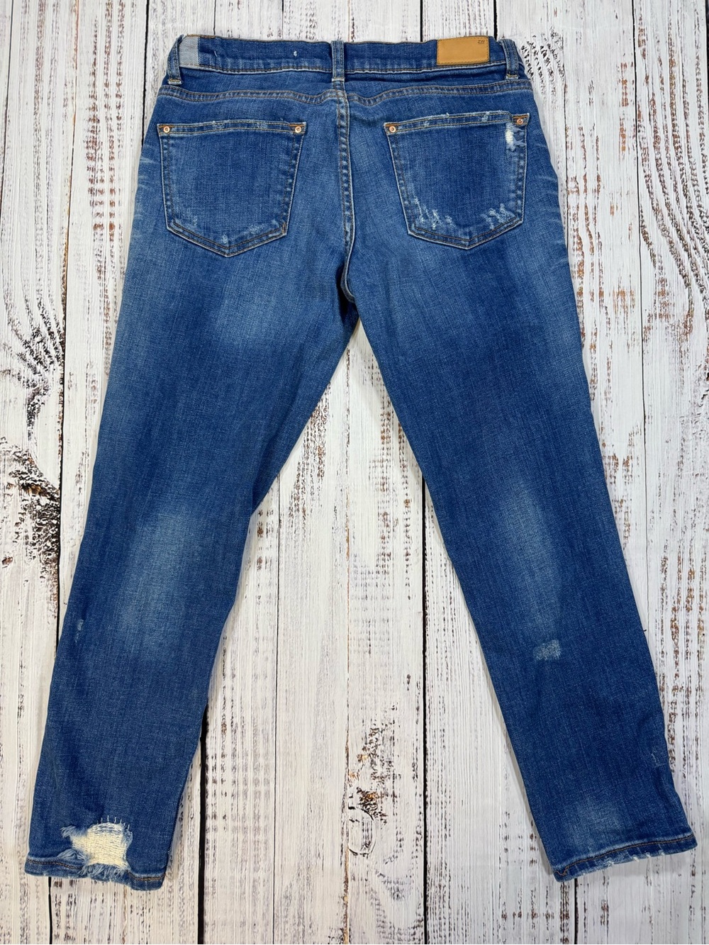 Zara Blue Distressed Boyfriend Jeans - Picture 6 of 8